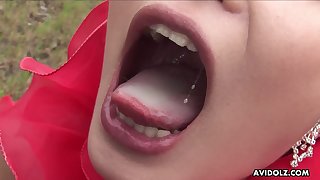 Japanese cumdumpster swallows a spoonful be beneficial to jizz like a pleasurable girl