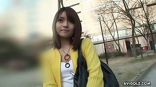 Asian girl helter-skelter hairy carry off Kimoko Tsuji hooks up helter-skelter barely known dude